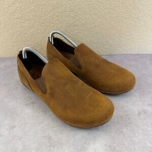 Sole Leather Mens Slip-On Size 10 Brown Wine Cork Insoles Relaxing